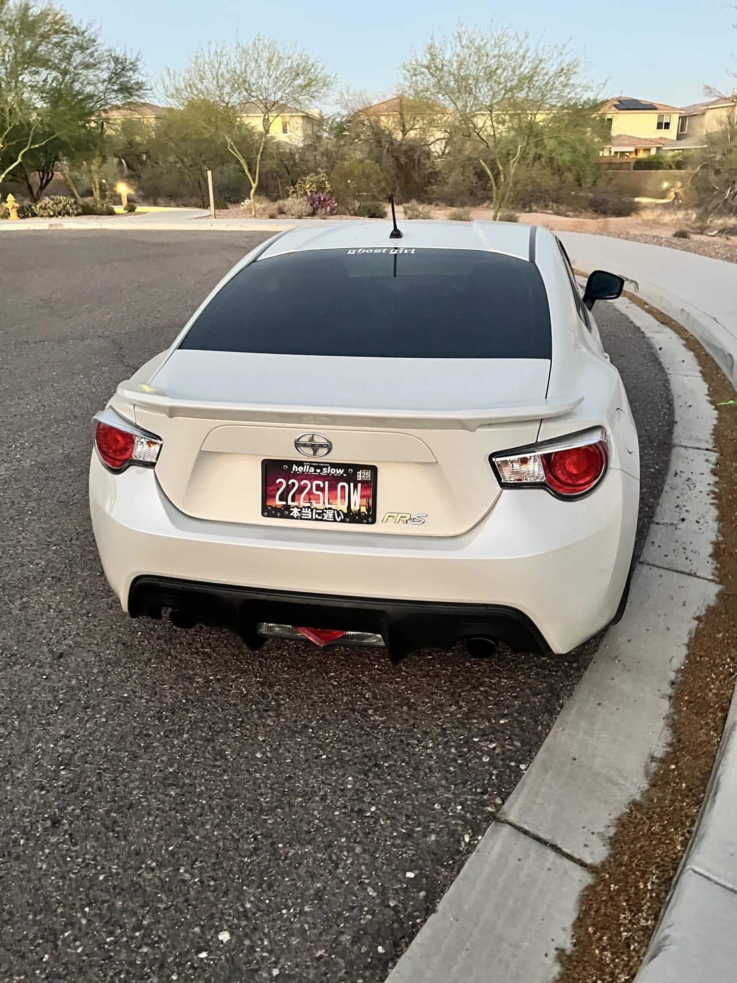 Scion FRS — plate “222SLOW”